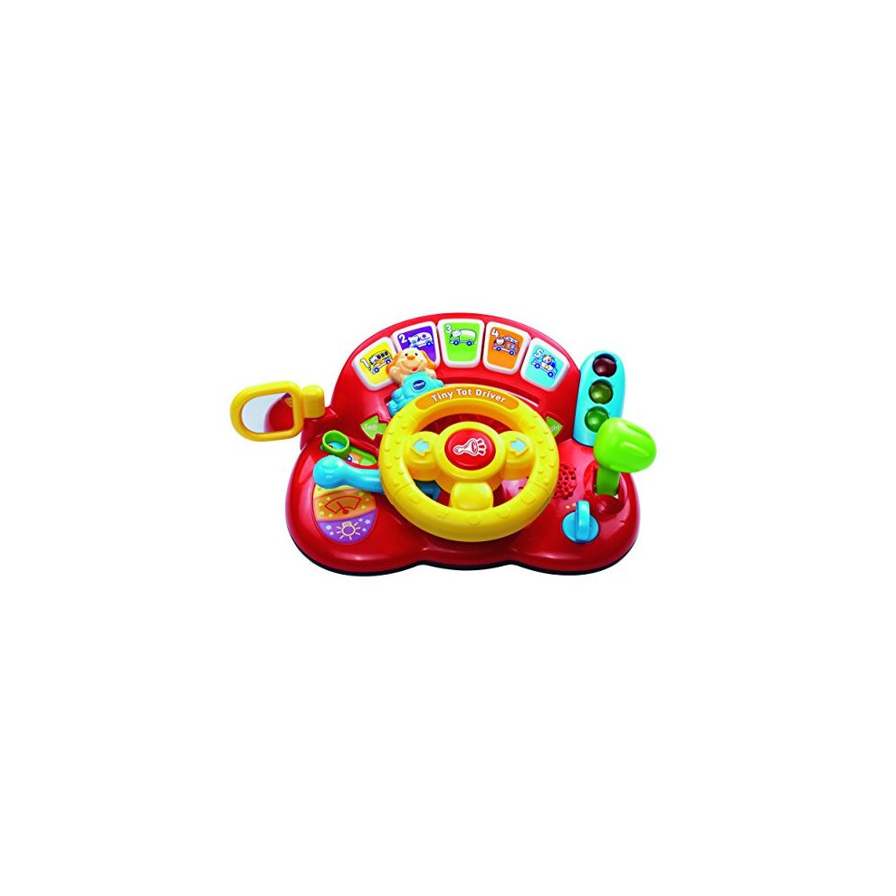 Vtech Baby Tiny Tot Driver, Roleplay Steering Wheel For Toddlers, Interactive Driving Toy For Boys And Girls, Pretend Play Toy With Music And Light