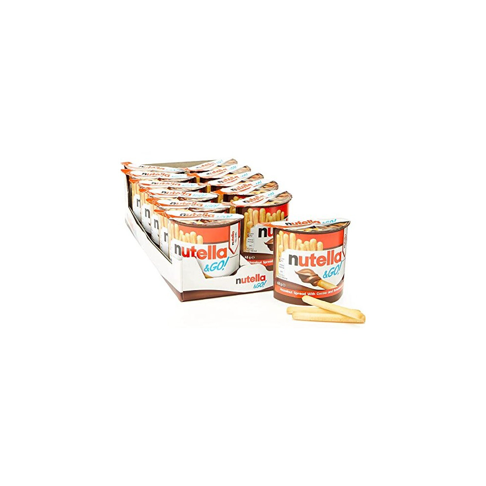 Nutella &Go! Hazelnut Snack Kit, Bulk Chocolate Gift, Hazelnut Spread with Cocoa and Breadsticks, Pack of 12 x 48g