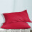 (Red, 2 x Pillow Cases) Plain Duvet Quilt Cover Bedding Set Microfiber Plain Pillowcases Pair 2