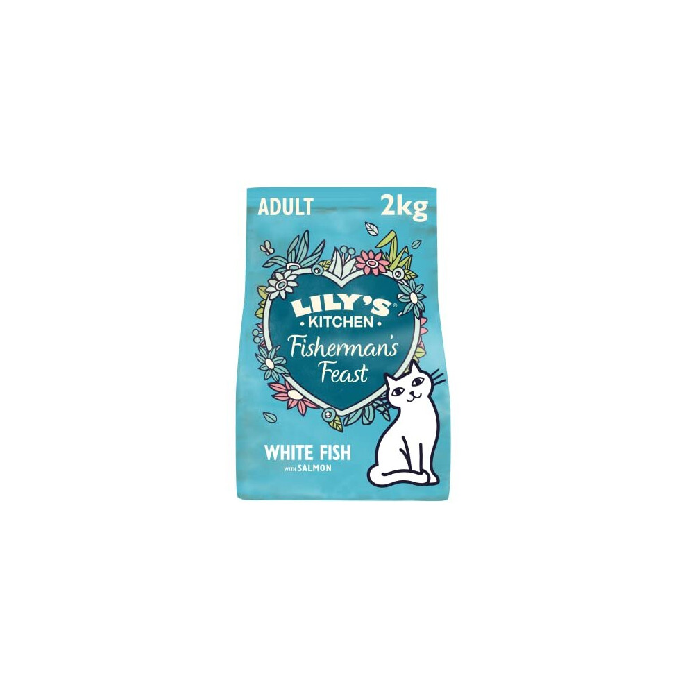 Lily's Kitchen Fisherman's Feast with White Fish & Salmon - Complete Adult Dry Cat Food (2kg)