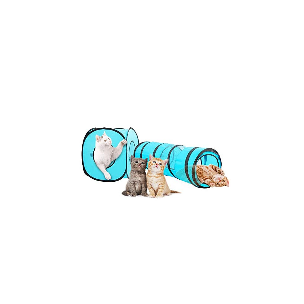 ALL FOR PAWS Pawise Cat Toys Cat Tunnel and Cat Cube Pop Up Collapsible Kitten Indoor Outdoor Toys