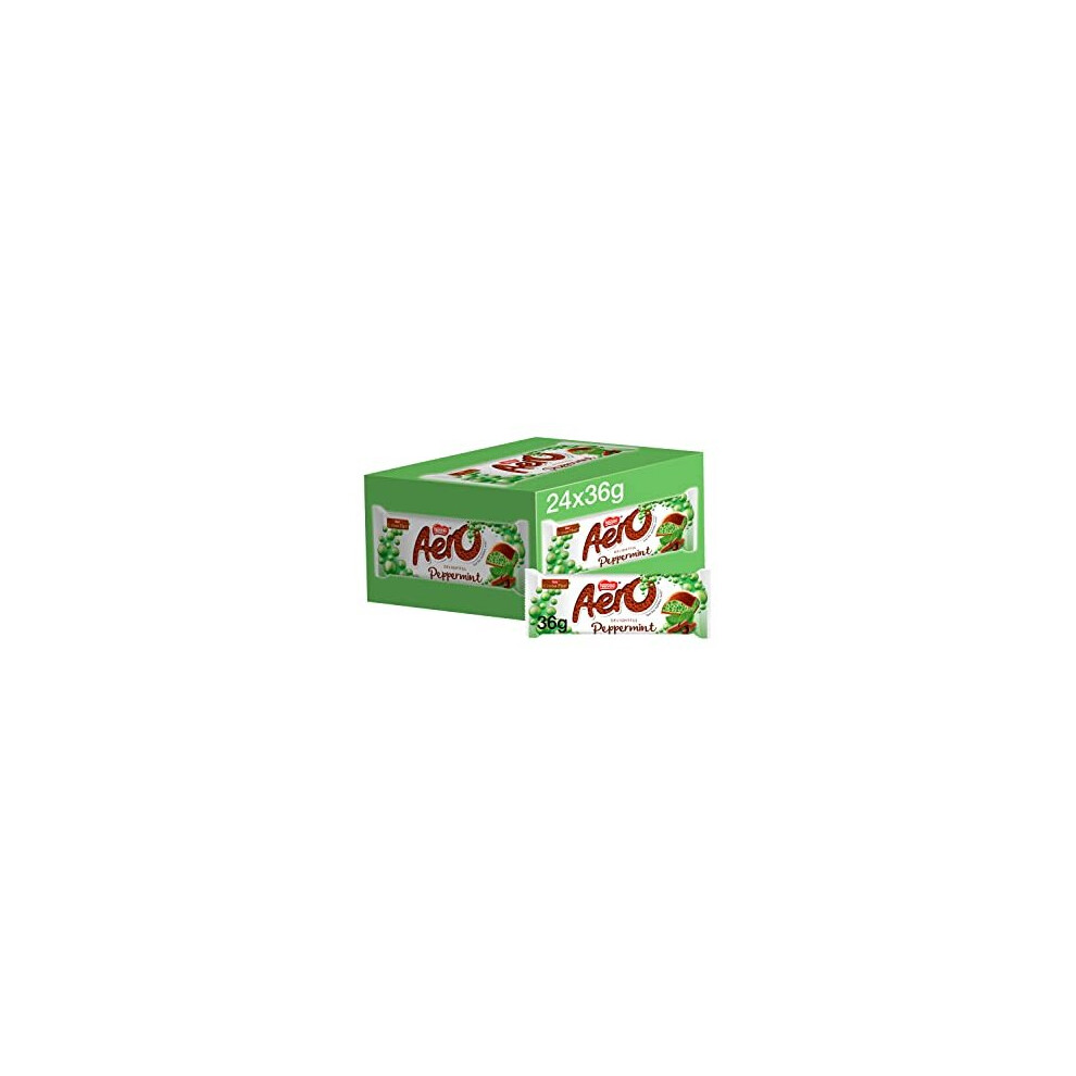 Nestle Aero - Bubbly Peppermint Chocolate Bar Multipack | 24 X 36G Mint Chocolate Bars