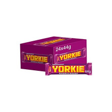 Yorkie Raisin & Biscuit Chocolate Bar Multipack - 24 x 44g Bars, Milk Chocolate with Raisins & Crunchy Biscuit Pieces