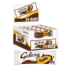 Galaxy Smooth Caramel Milk Chocolate Bars Bulk Box, Chocolate Gift, Party Bag Fillers, 24 Bars of 48 g