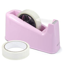Rapesco 1487 500 Heavy Duty Tape Dispenser and 2 Tape Rolls - Candy Pink