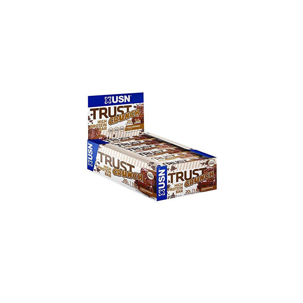 USN Trust Crunch Fudge Brownie High Protein, Low-Sugar Protein Bars: Tasty and Filling Healthy Snack Bars