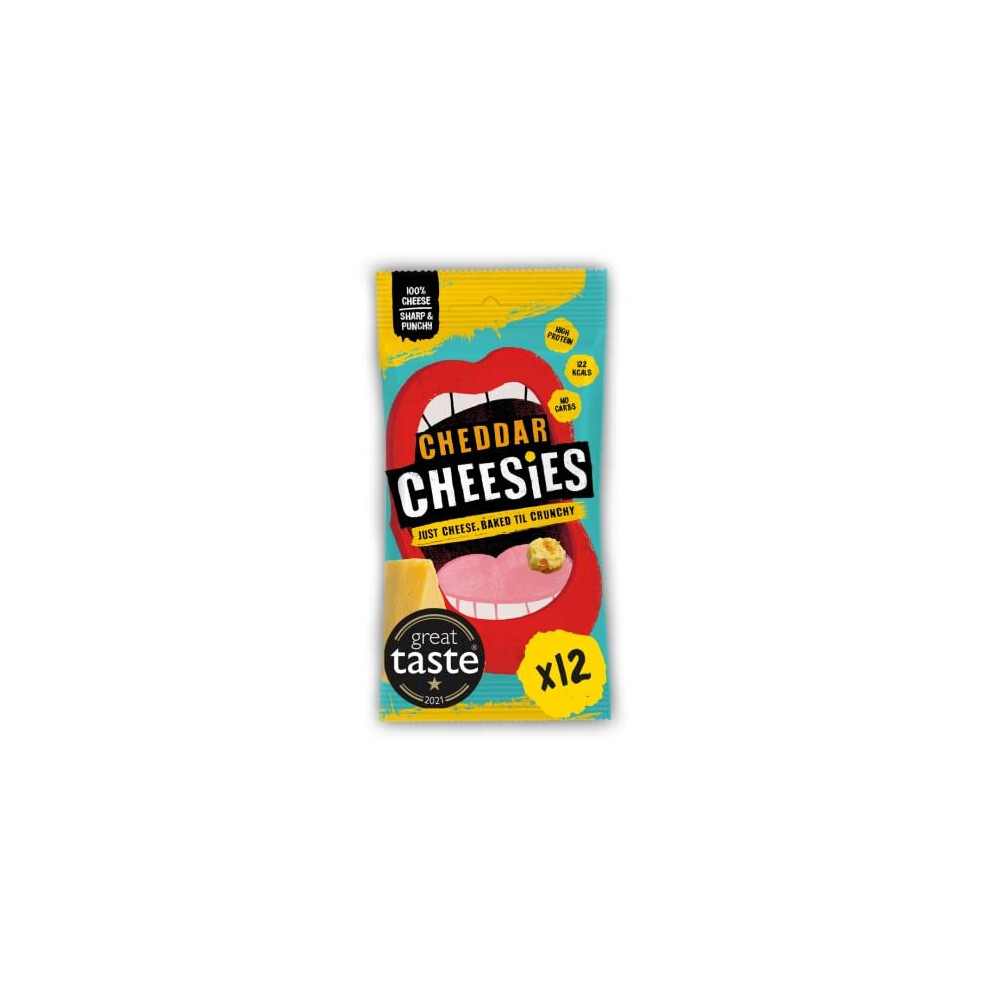 CHEESIES | Crunchy Cheese Keto Snack | Cheddar | 100% Cheese | Sugar Free, Gluten Free, No Carb | High Protein and Vegetarian | Crunchy, Baked and