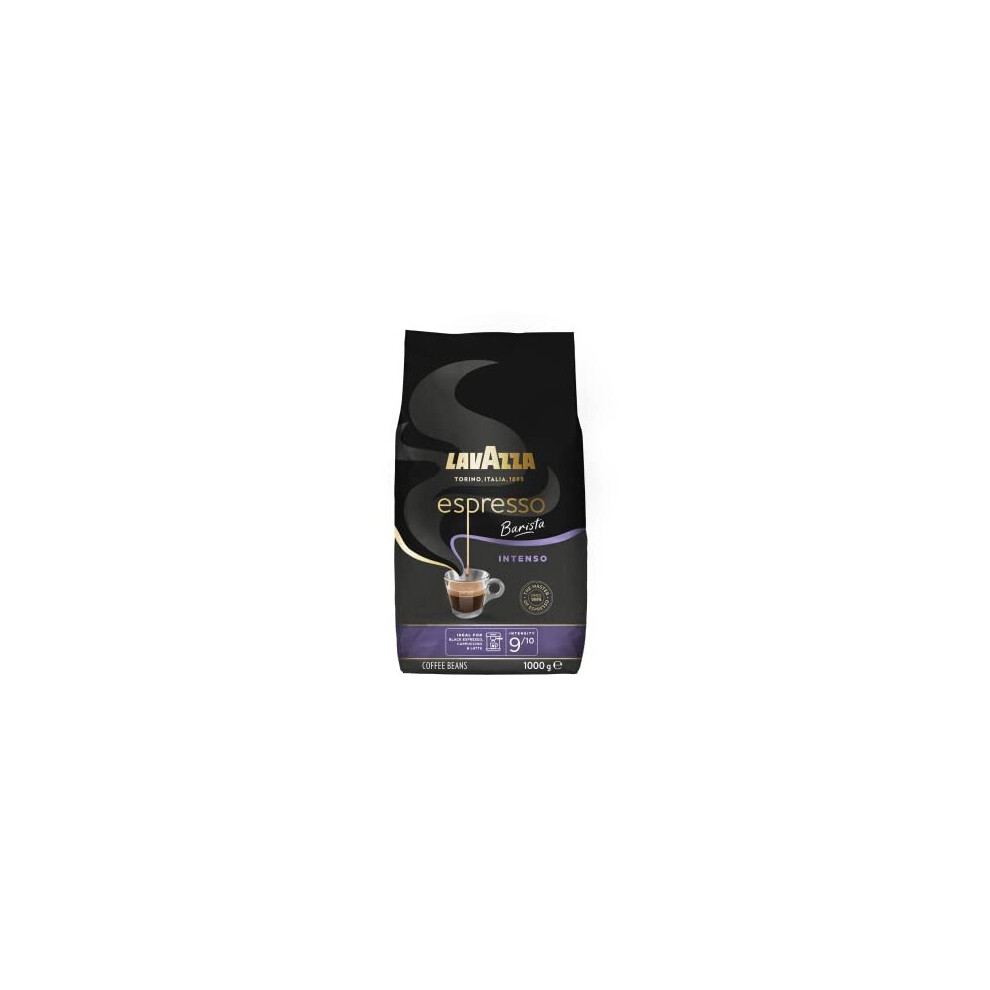 Lavazza Espresso Intenso Barista, Arabica and Robusta Drum Roast Coffee Beans, 1 kg Pack