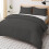 (Charcoal, Double: 200 x 200 cm.) Plain Duvet Quilt Cover Bedding Set Microfiber Plain Pillowcases Pair 2