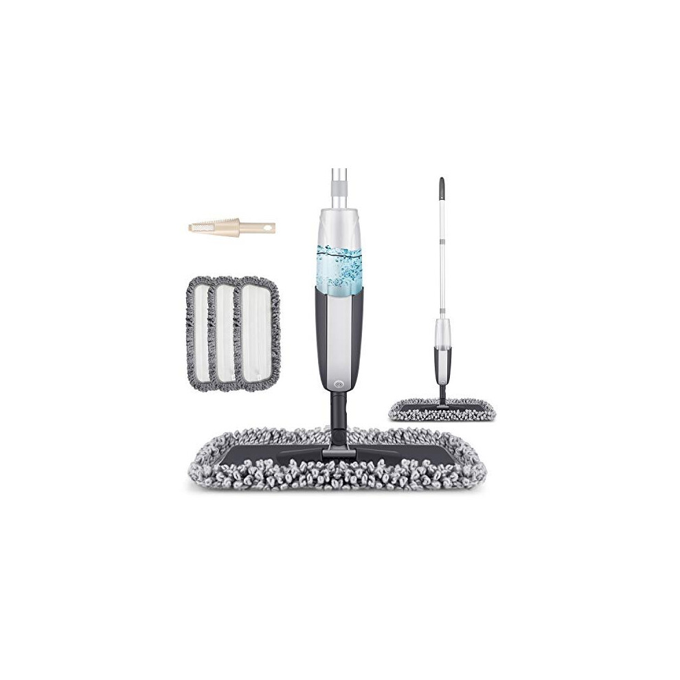 Spray Mop for Floor Cleaning - MANGOTIME Microfibre Floor Mop Dry Wet Mop for Laminate Wooden Hard Floor Tile Vinyl LVT Floors Kitchen Mop with 3