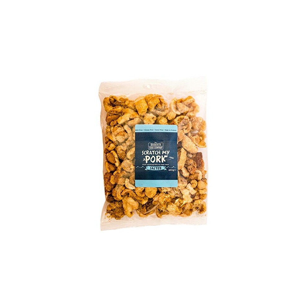 Scratch My Pork Bulk Pork Crackling - Lightly Salted Gluten Free Pork Scratchings - 100% Pork Rinds - Low Carb High Protein Pub Snacks - 250g Bag by