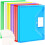 LEOBRO Plastic Wallets A4, 12 Pack A4 Folders 6 Colours, Document Wallets Folders with Pocket, Document Folder with Snap Button and 20 White Label 1