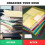 LEOBRO Plastic Wallets A4, 12 Pack A4 Folders 6 Colours, Document Wallets Folders with Pocket, Document Folder with Snap Button and 20 White Label 6