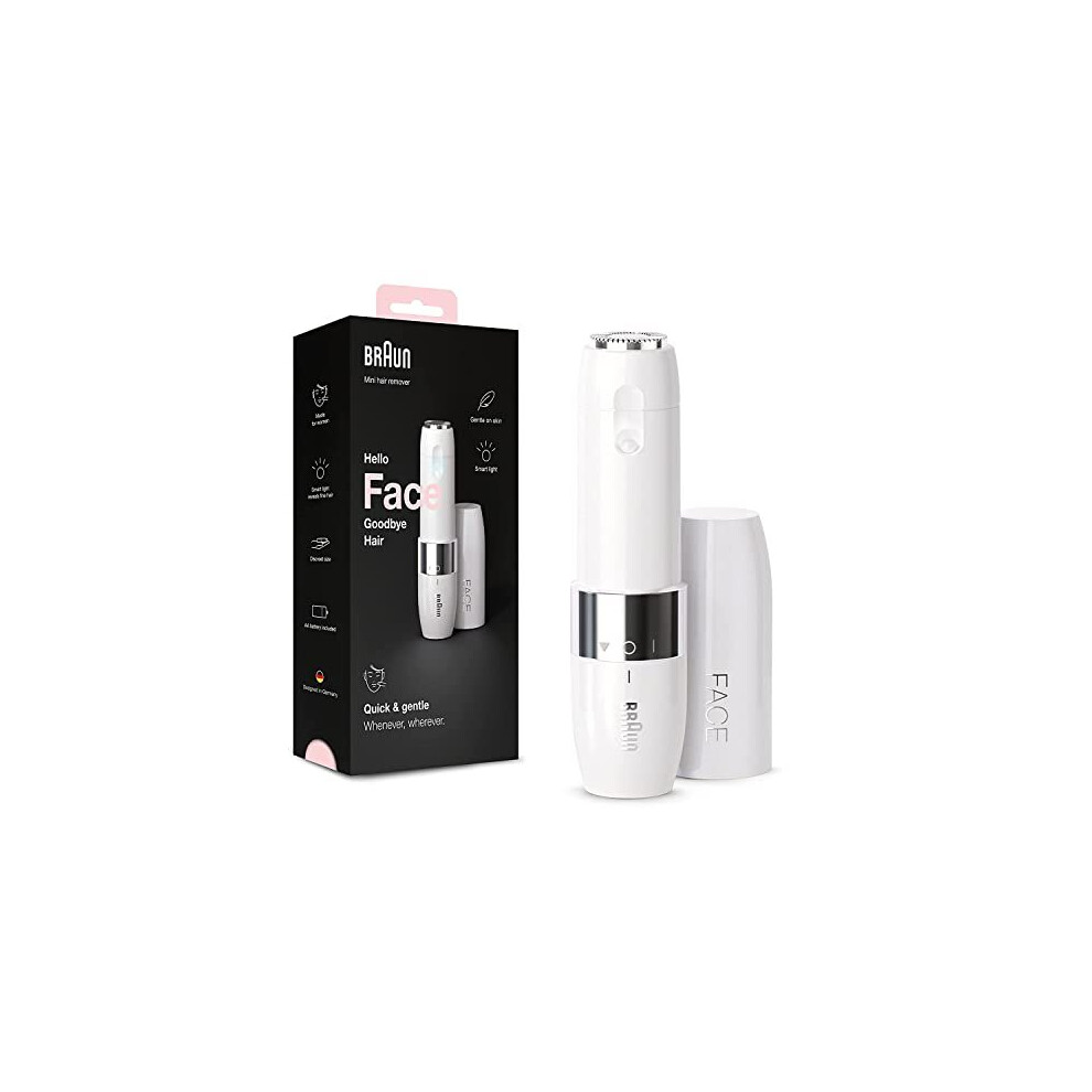 Braun Face Mini Hair Remover, Facial Hair Remover for Women Mini-Sized Design For Portability, Efficient Facial Hair Removal Anytime, Anywhere, With