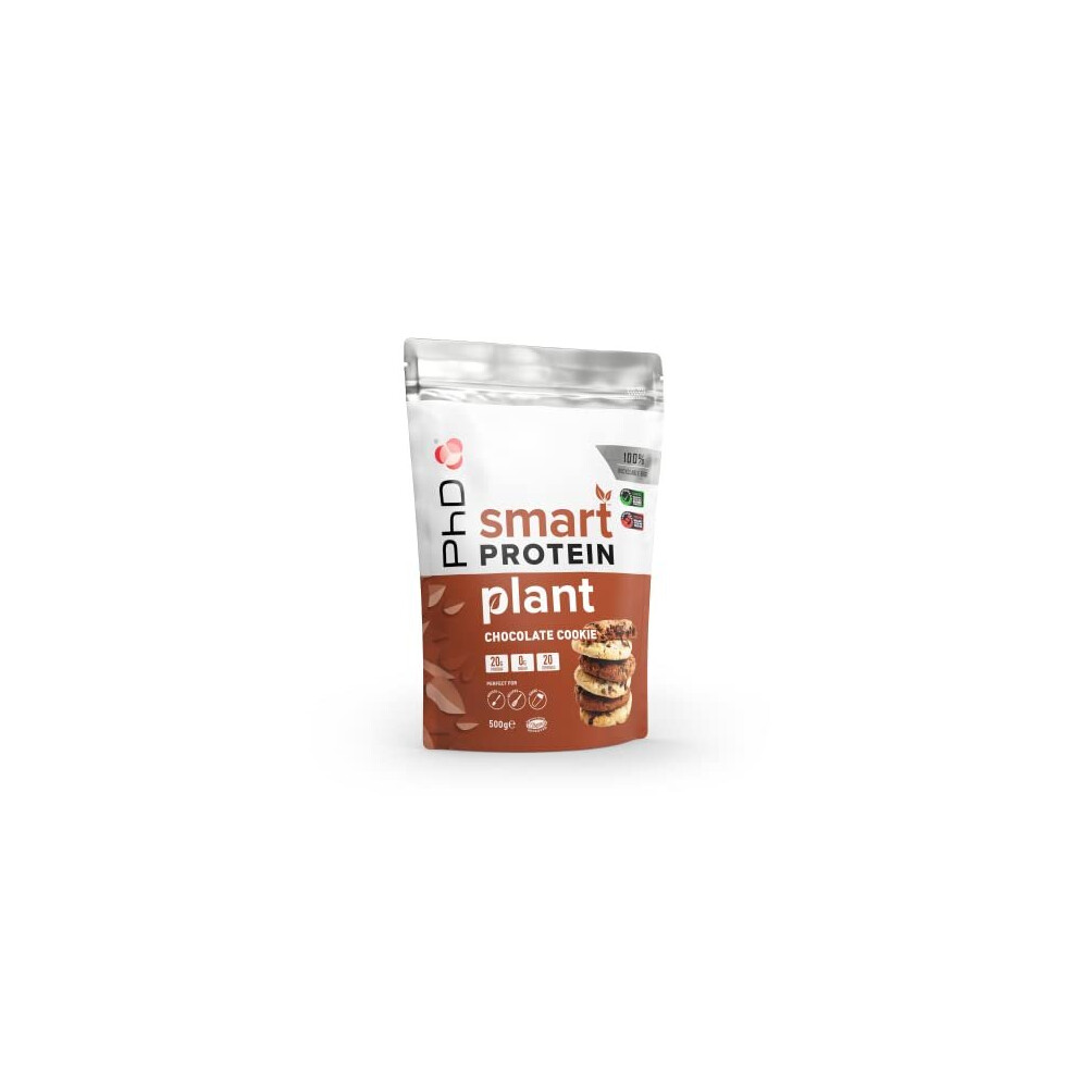 Phd Smart Plant, high Protein Vegan Shake, Ideal for Shakes, Baking and Deserts, Choc Cookie,500g