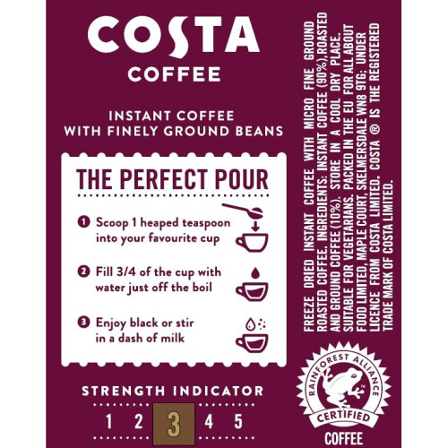 Costa Instant Smooth Medium Roast Coffee, 100g 1