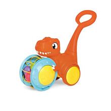 Toomies E73254 Tomy Pic & Push T. Rex, Children, Jurassic World, Educational Push & Go Vehicle, Colourful Dinosaur Toy for Baby Boys & Girls Aged 12