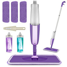 MEXERRIS Microfibre Spray Mop for Floor Cleaning - Wet Dry Kitchen Floor Cleaning Mop with 2 Refillable Bottle 360Rotatable Hardwood Mop for