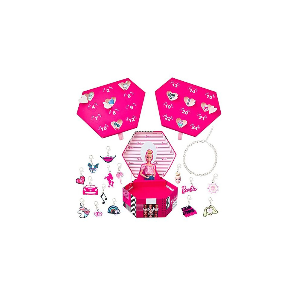 Barbie Advent Calendar 2022 Jewellery Box Advent Calendar For Girls with Bracelet and Charms, Barbie Gifts for Girls