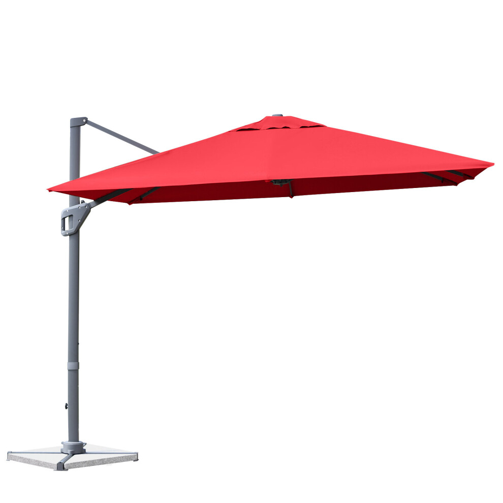 10FT Patio Cantilever Umbrella Aluminum Hanging Square Umbrella