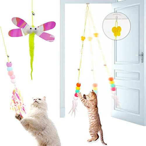 Artsper Cat Catnip Toys 3 Pack for Indoor Cats Felt Mouse Interactive Cat Teaser Toys Hanging String Cat Toy Door Hanging Cat Pet Toy for Indoor on OnBuy
