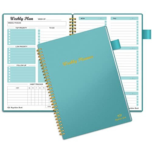 Regolden-Book Weekly Planner Weekly Goals Schedule Planner with Spiral ...