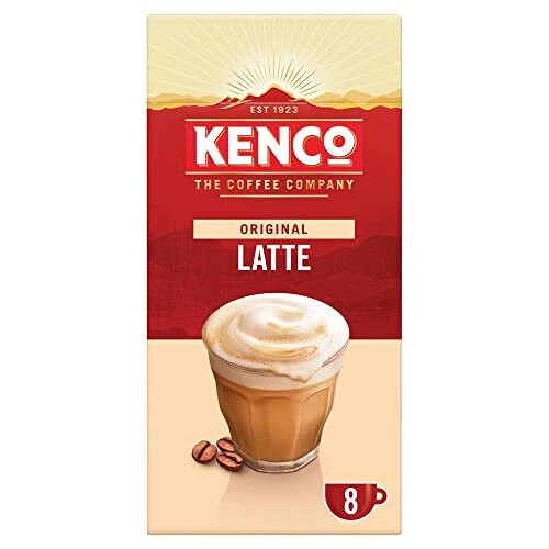 Kenco Latte Instant Coffee Sachets x8 (Pack of 5, Total 40 Sachets)