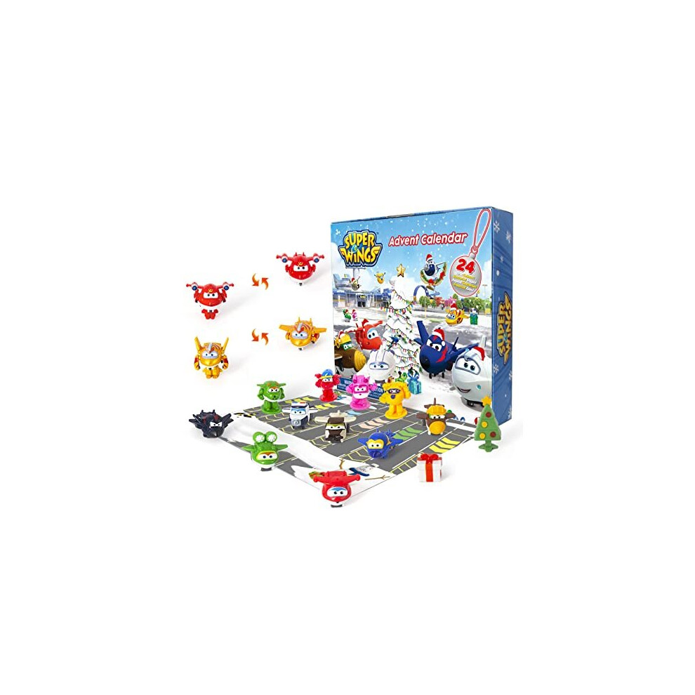 Super Wings Advent Calendar 2022 Christmas Toys for 3 4 5 6 7 Years Old Boys Girls, 24 Pcs Collectable Figures Christmas Gifts for Boys Girls Kids