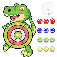 76cm Kids Dart Board Game for Age 3-9, Dinosaur Toys for Boys Velcro Dart Board Set with 12 Sticky Balls for kids 4-8, Party Tossing Game for Kids,