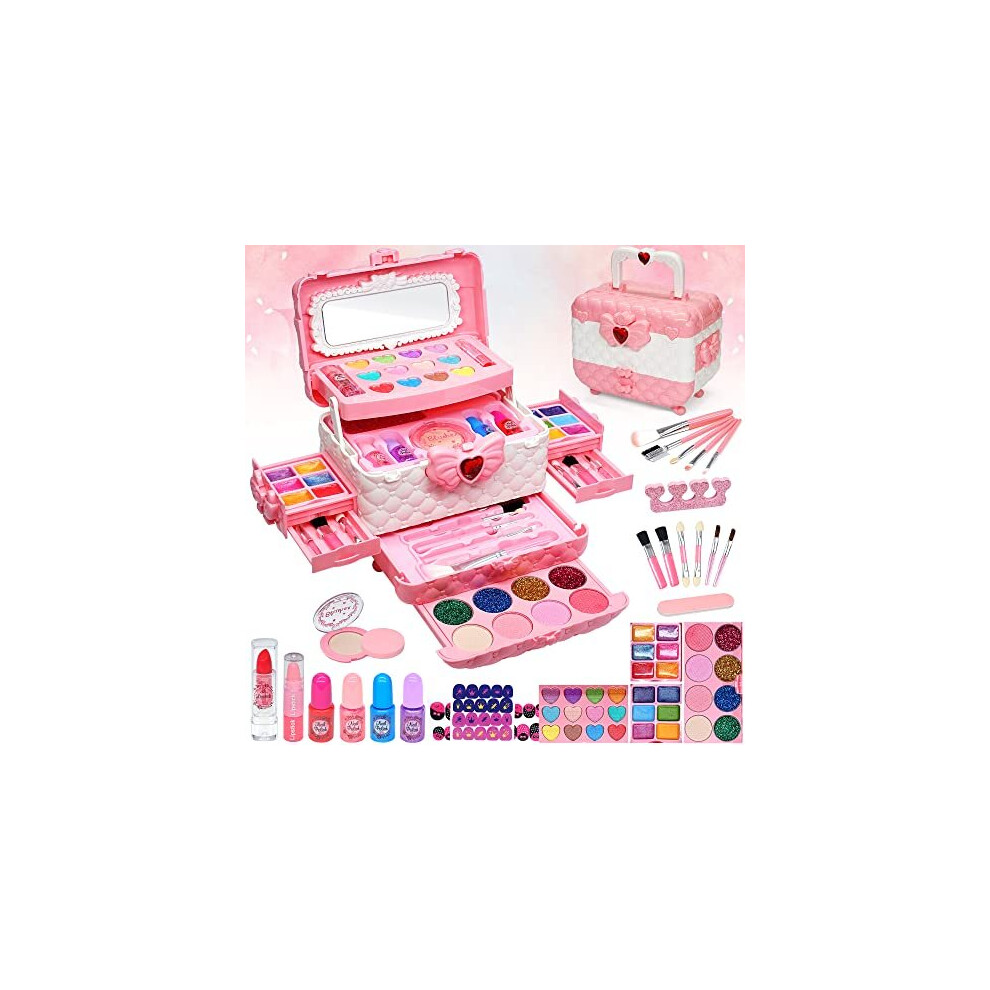 Kids Makeup Sets For Girls - Children Makeup Sets For Girls Washable Make Up Set, Childrens Princess Play Games Toys Presents, Little Girl Birthday