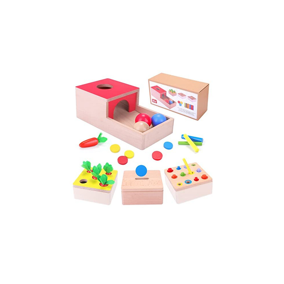 LZDMY Baby Toys for 12 Months Wooden Multi Activity Cube Montessori Toy for 1 2 3 Years Old Girls Boys Preschool Educational Toys 4 in 1 Interactive