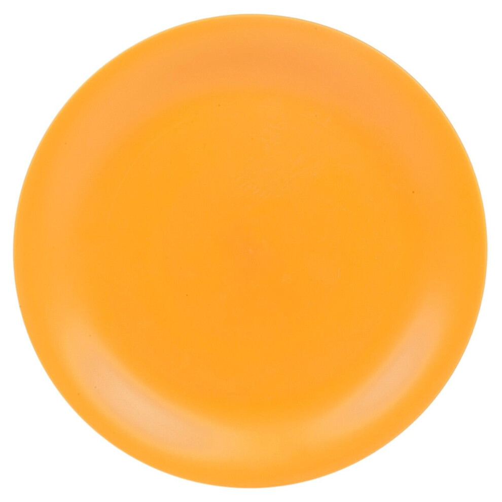 (Orange) 6 Pcs Unbreakable Reusable Coloured Plastic Dinner Plates Kids Party Tableware