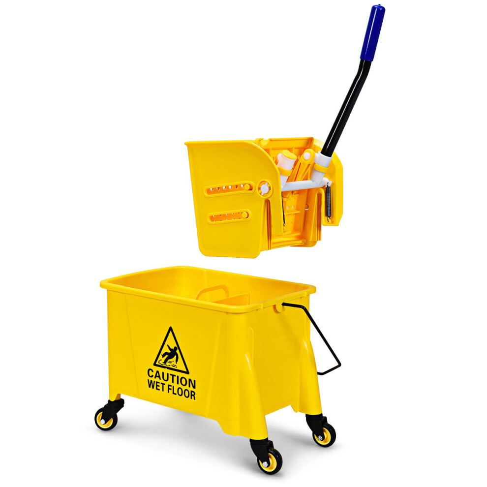 20L Rectangular Cleaning Trolley Cleaning Bucket Mobile Mopping Bucket