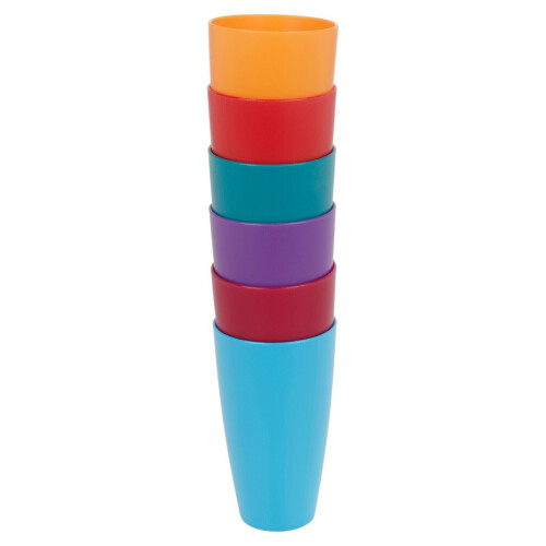 URBN-CHEF (Fuchsia) 6 Pcs Unbreakable Reusable Coloured Plastic Tall Drinking Cups Party Tableware