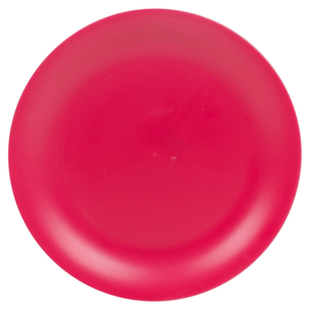 (Fuchsia) 6 Pcs Unbreakable Reusable Coloured Plastic Dinner Plates Kids Party Tableware