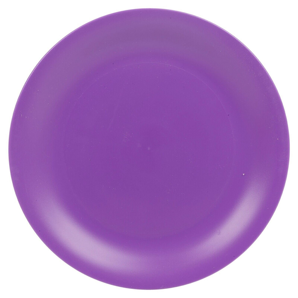 (Purple) 6 Pcs Unbreakable Reusable Coloured Plastic Dinner Plates Kids Party Tableware