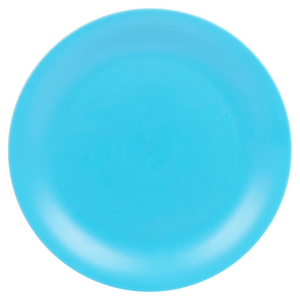 (Blue) 6 Pcs Unbreakable Reusable Coloured Plastic Dinner Plates Kids Party Tableware