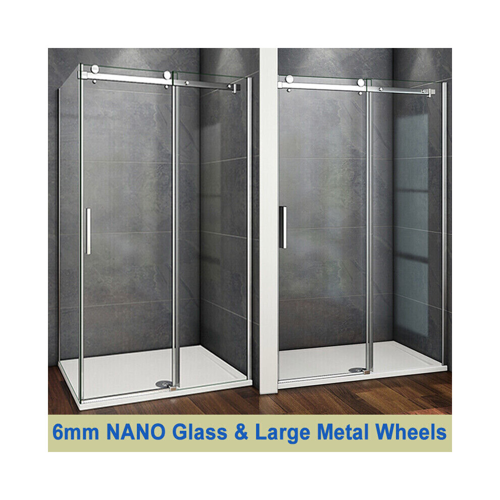 (Sliding Door: 1200x1950mm; Stone Tray: no tray; Side Panel: 900x1950mm) Aica Frameless Sliding Shower Enclosure Door 1950