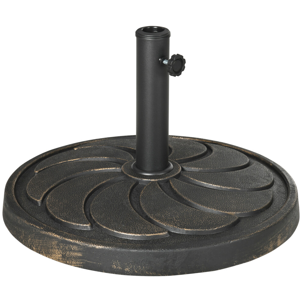 Outsunny 18Kg Round Resin Garden Parasol Base For Poles Of 38Mm-48Mm