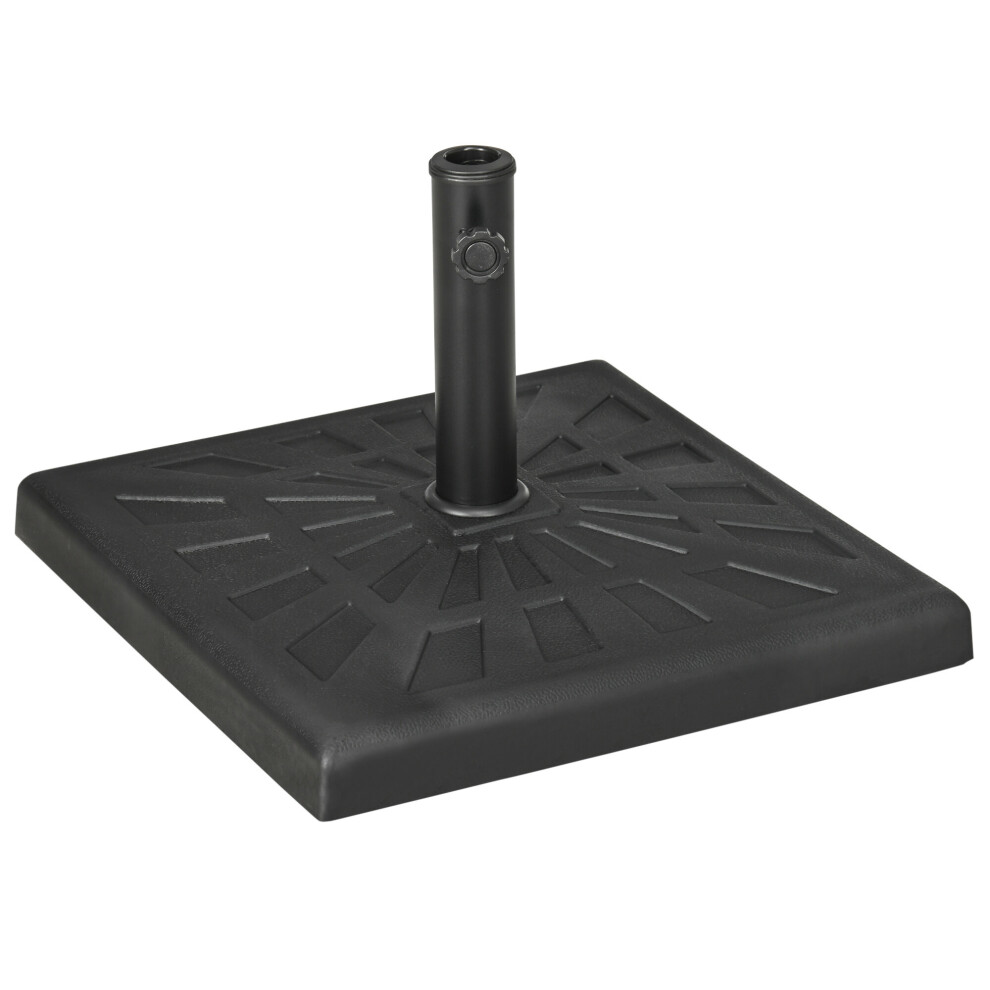 Outsunny 19Kg Square Resin Garden Parasol Base For Poles 32Mm, 38Mm, 48Mm