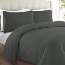 (SINGLE, CHARCOAL) Plain Duvet Cover Luxury Hotel Quality Reversible Quilt Covers Bedding Set Single Double King