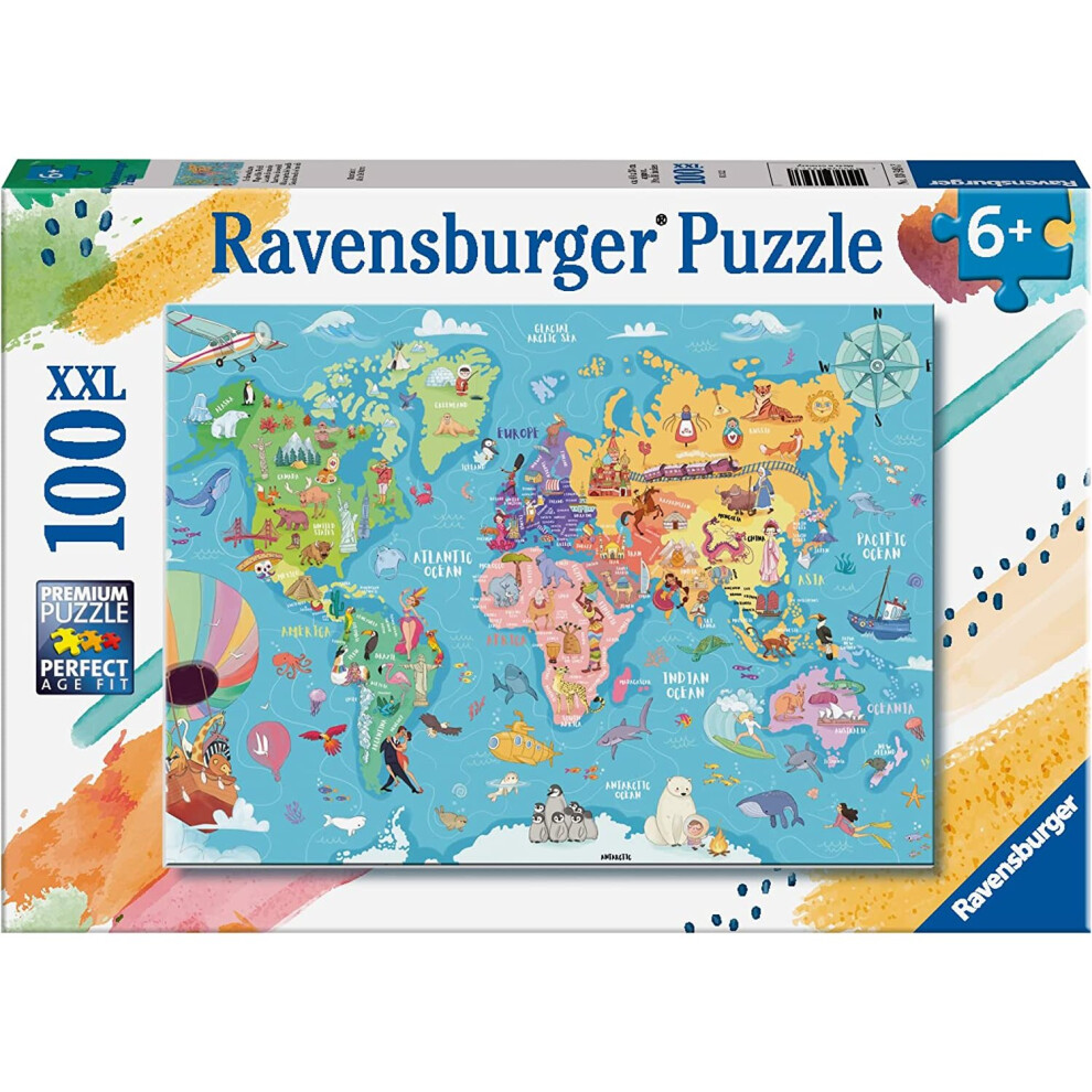 Jigsaw Puzzle - MAP OF THE WORLD - 100 XXL Pieces