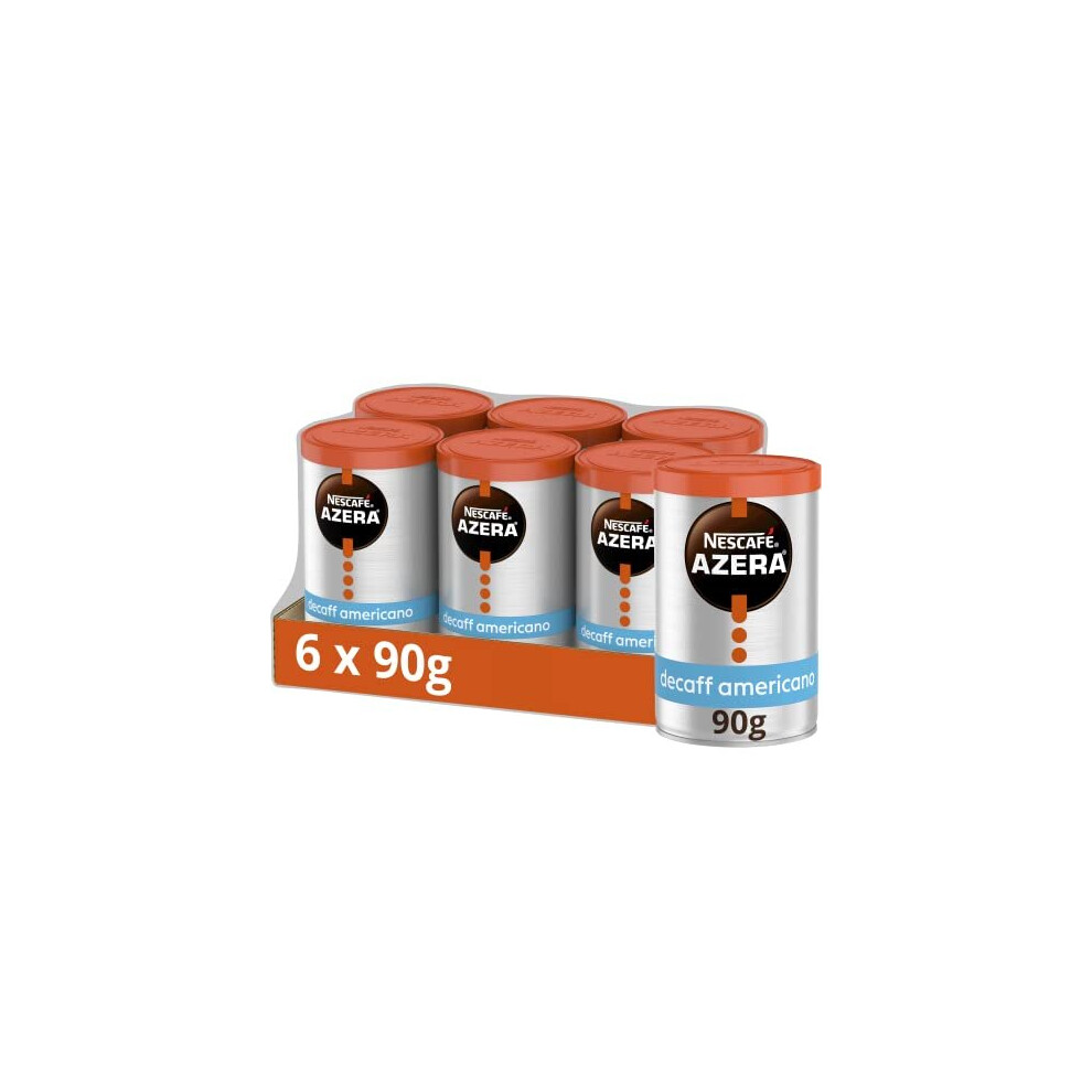 Nescafe Nescafé Azera Americano Decaff Instant Coffee – Rich Aroma, Velvety Crema, Robusta & Arabica, Water-Decaffeinated, Makes 50 Mugs