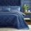 Catherine Lansfield (Navy) Catherine Lansfield Art Deco Pearl Shell Textured Quilted Bedspread 1