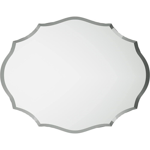 (L9(800X630mm)) Decorative Scalloped Wall Mirror Frameless 1