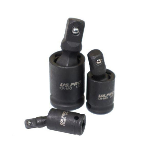 us pro US PRO Tools 3pc Impact Universal Wobble Joint Set 1/4", 3/8" ,1/2" Drives 3977 1