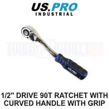 US PRO INDUSTRIAL 1/2" dr 90T Ratchet With Curved Handle With Grip 4220