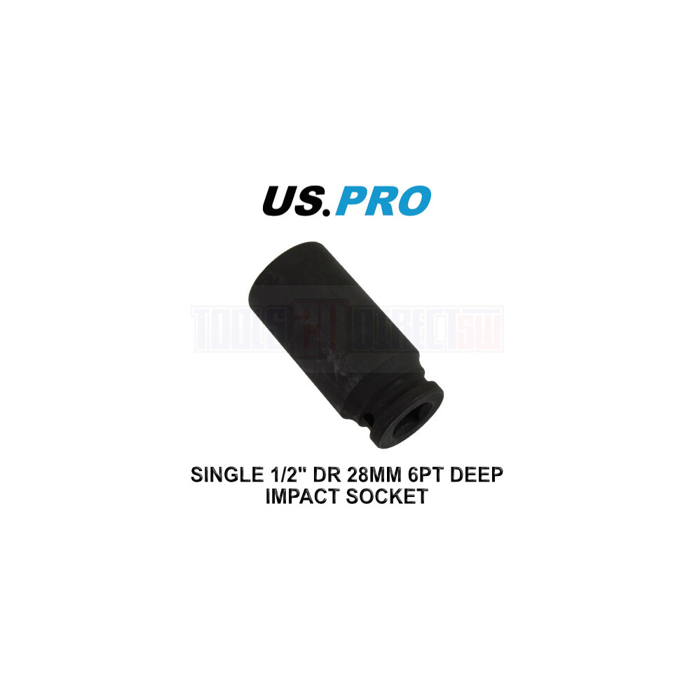 US PRO Tools 28mm Deep 1/2" Dr Impact Socket 6PT 3789