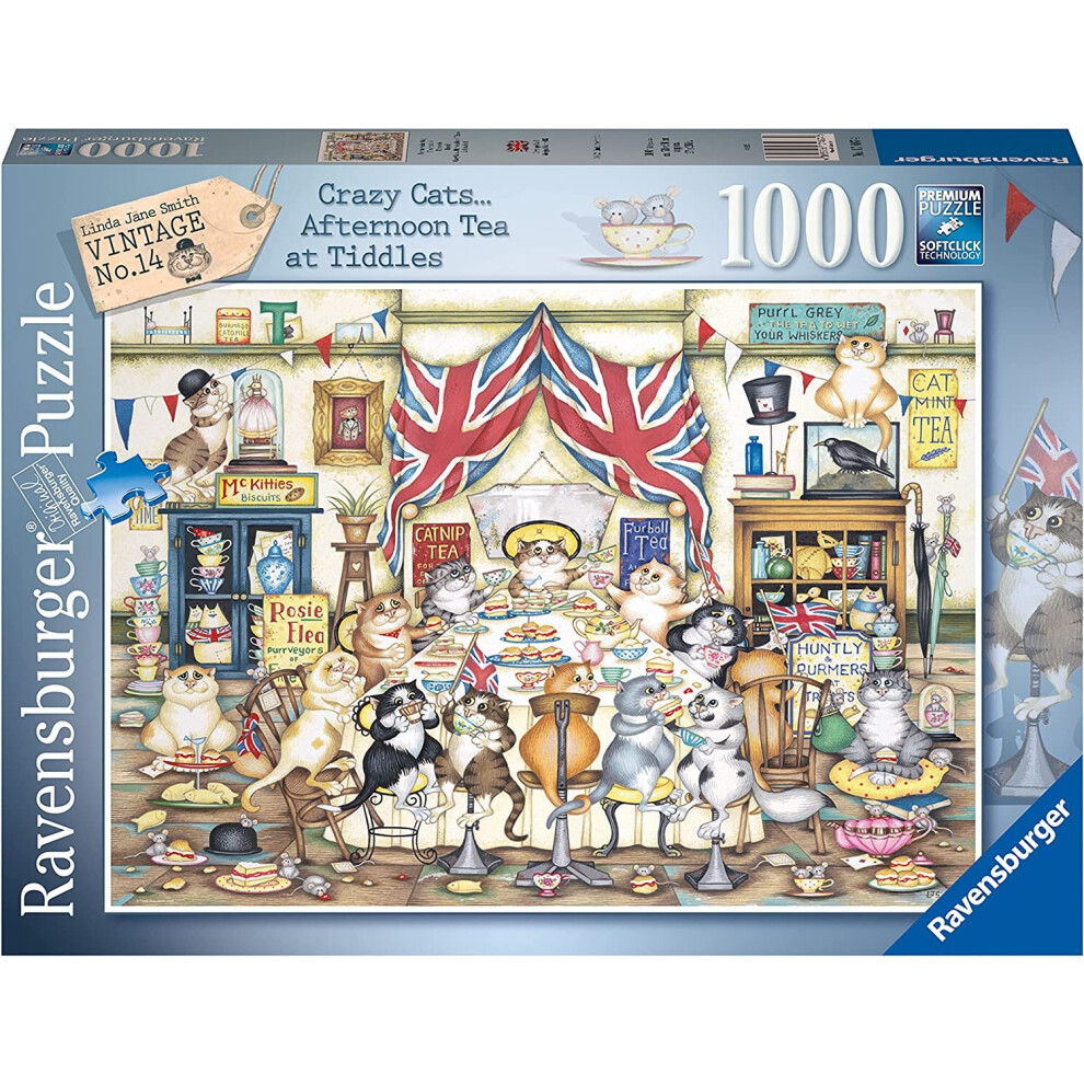 Jigsaw Puzzle - CRAZY CATS... AFTERNOON TEA AT TIDDLES - 1000 Pieces