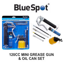 BlueSpot Manual Mini Grease Gun Lever Pistol Grip 120cc cartridge & Oil Can Set 07965